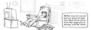 Description: Retired postman lounging in a lazy boy. Caption: Neither snow nor rain nor heat nor gloom of night stays these retired couriers from their happy place in the chair with the remote